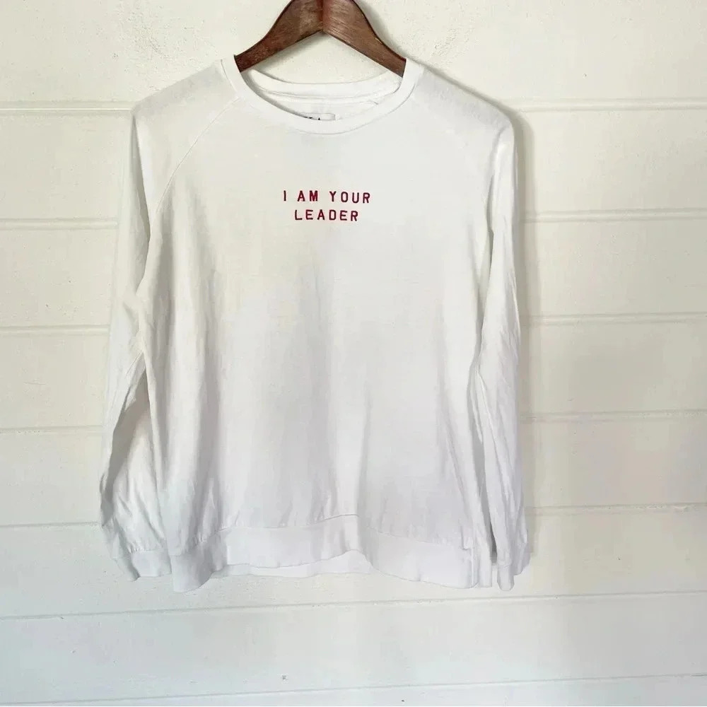 Zoe Karssen Women’s Embroidered White Long Sleeve Tee Size Small